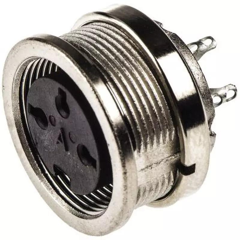 Amphenol DIN Socket 3 Pole 5 Amp Rated Current, C091-31N003-1002