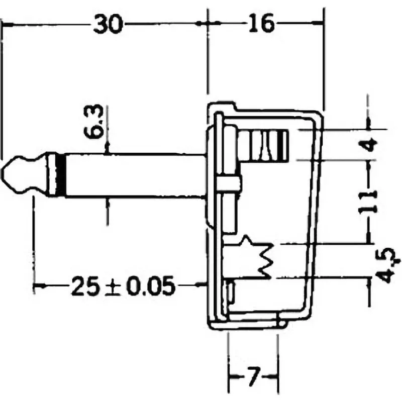 MARUSHIN ELECTRIC Phone Plug 2 Pole angle Male, MP-127L