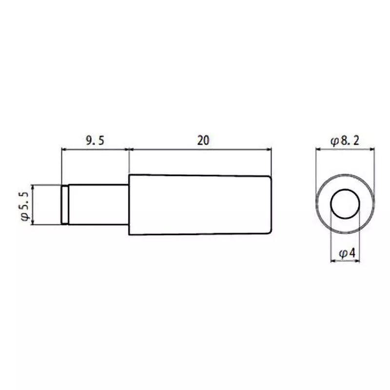 MARUSHIN ELECTRIC DC Plug DC12 V Rated Voltage Straight 0.5 Amp Rated Current, MP-121M