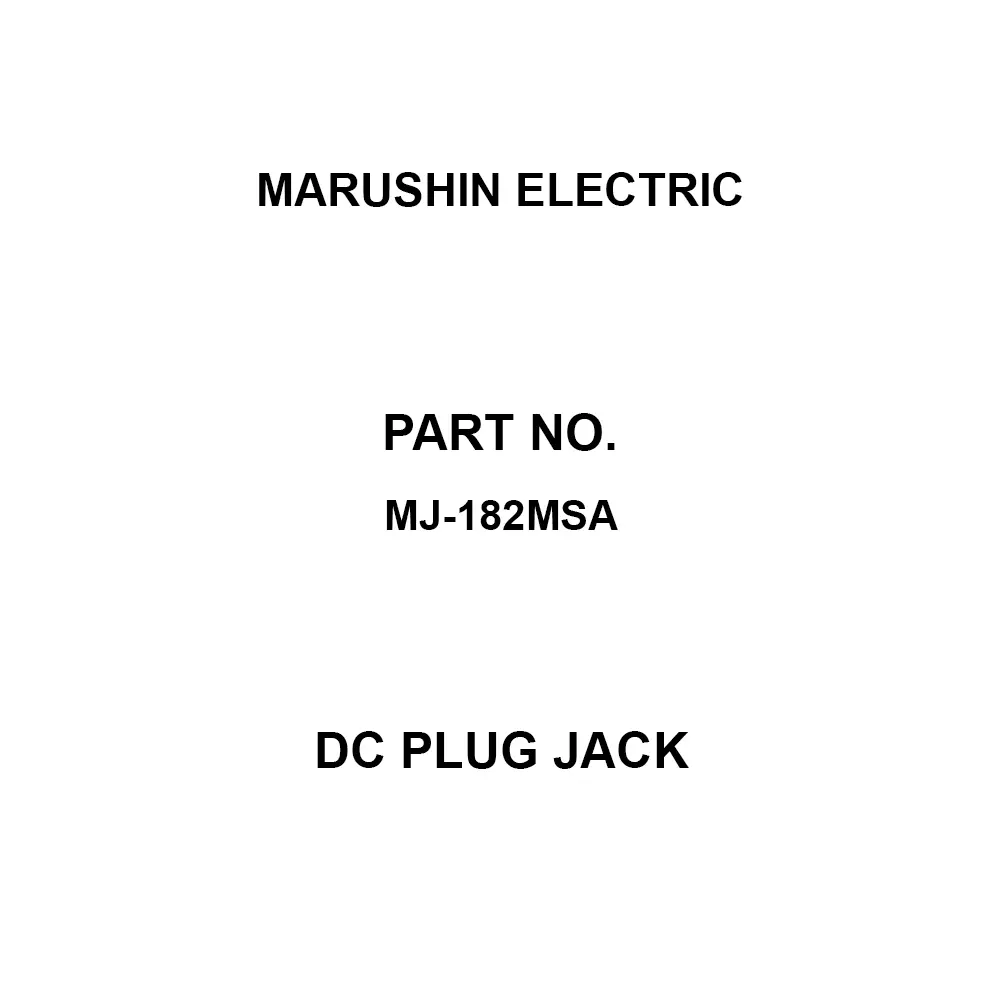 MARUSHIN ELECTRIC DC Plug Jack DC12 V Rated Voltage Straight 1 Amp Rated Current, MJ-182MSA (Pack of 10)