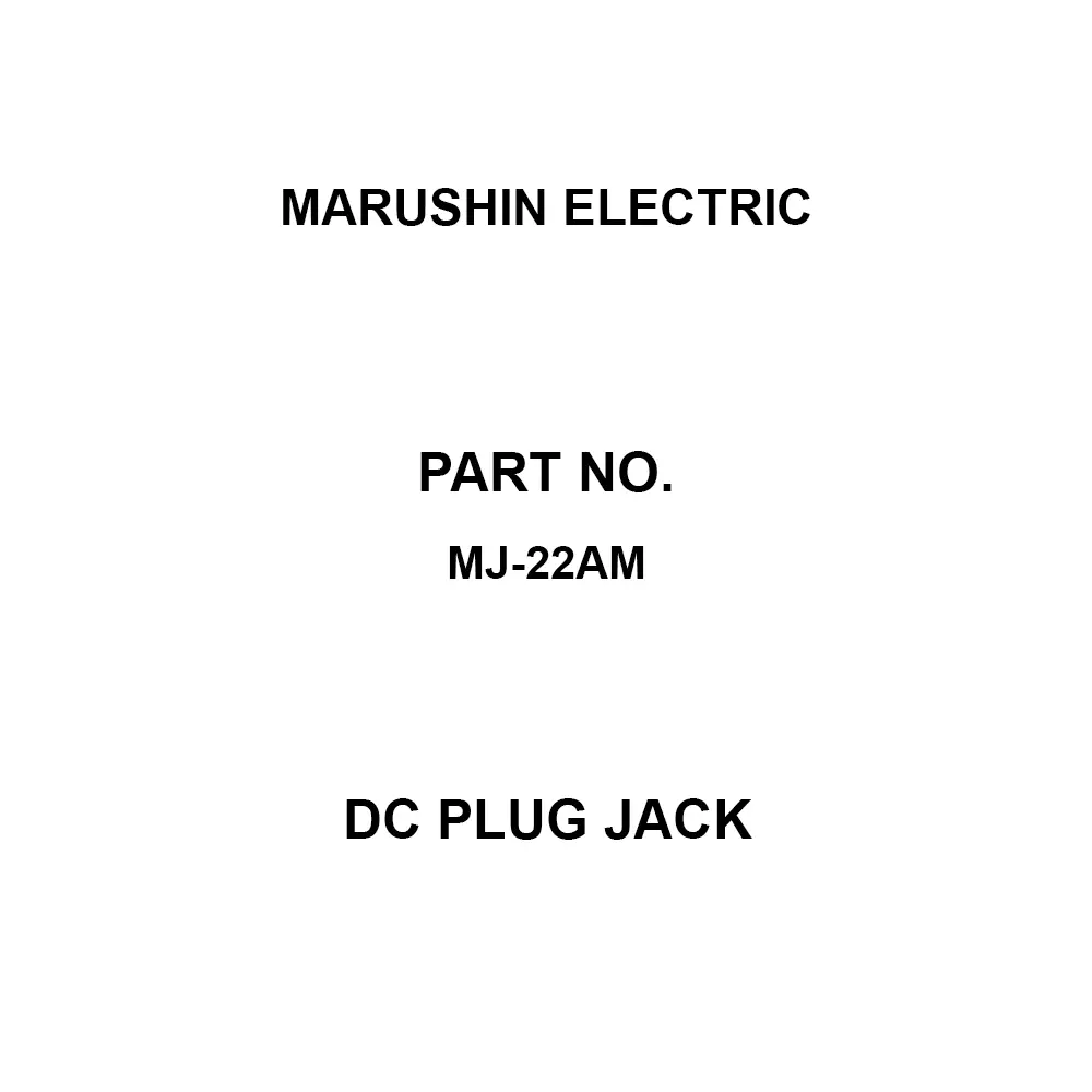 MARUSHIN ELECTRIC DC Plug Jack DC12 V Rated Voltage Straight 1 Amp Rated Current, MJ-22AM (Pack of 10)