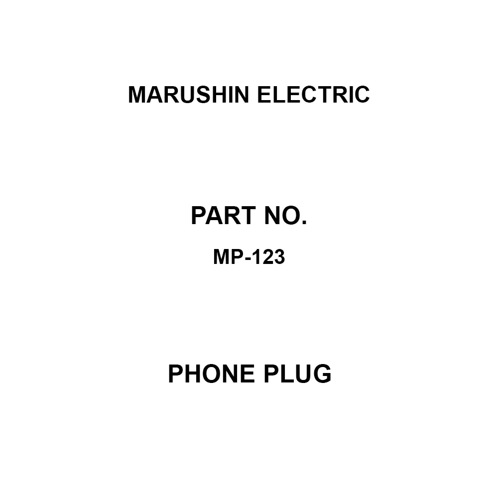 MARUSHIN ELECTRIC Phone Plug 2 Pole angle Male, MP-123 (Pack of 10)