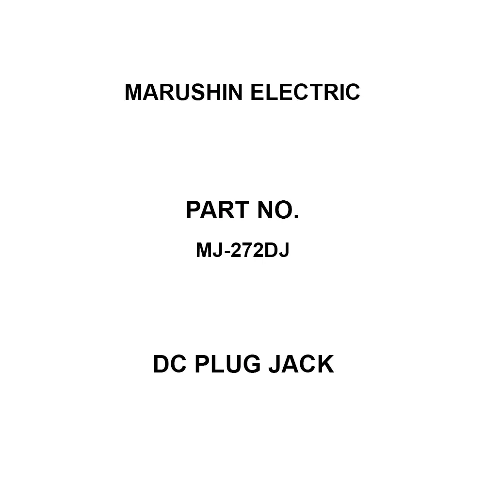 MARUSHIN ELECTRIC DC Plug Jack DC12 V Rated Voltage angle 0.5 Amp Rated Current, MJ-272DJ (Pack of 10)