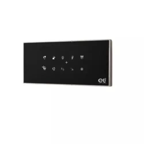 ETI Smart Touch Switch Panel Single Phase Black Wall Mounted Capacitive Touch Control for Home, Office