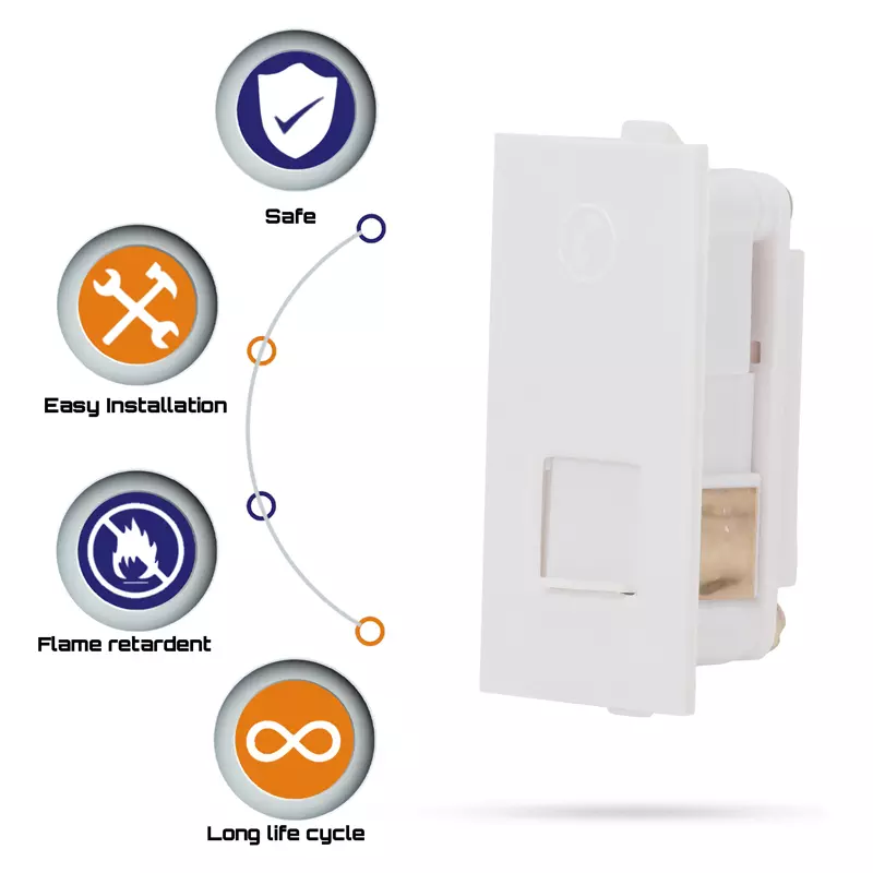 Cona 9341 White  Mini Tele Jack 2 Line Pack of 20