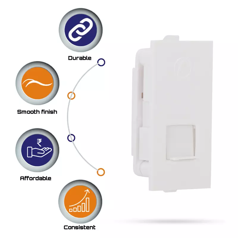 Cona 9341 White  Mini Tele Jack 2 Line Pack of 10