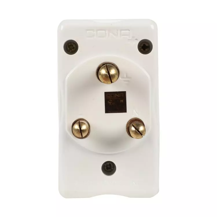 Cona 2076 6/16A White 3 Pin Multi-plug Pack of 2