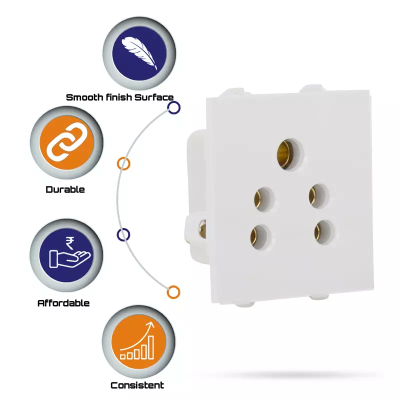 Cona 9316 White  2 in One Socket Pack of 5