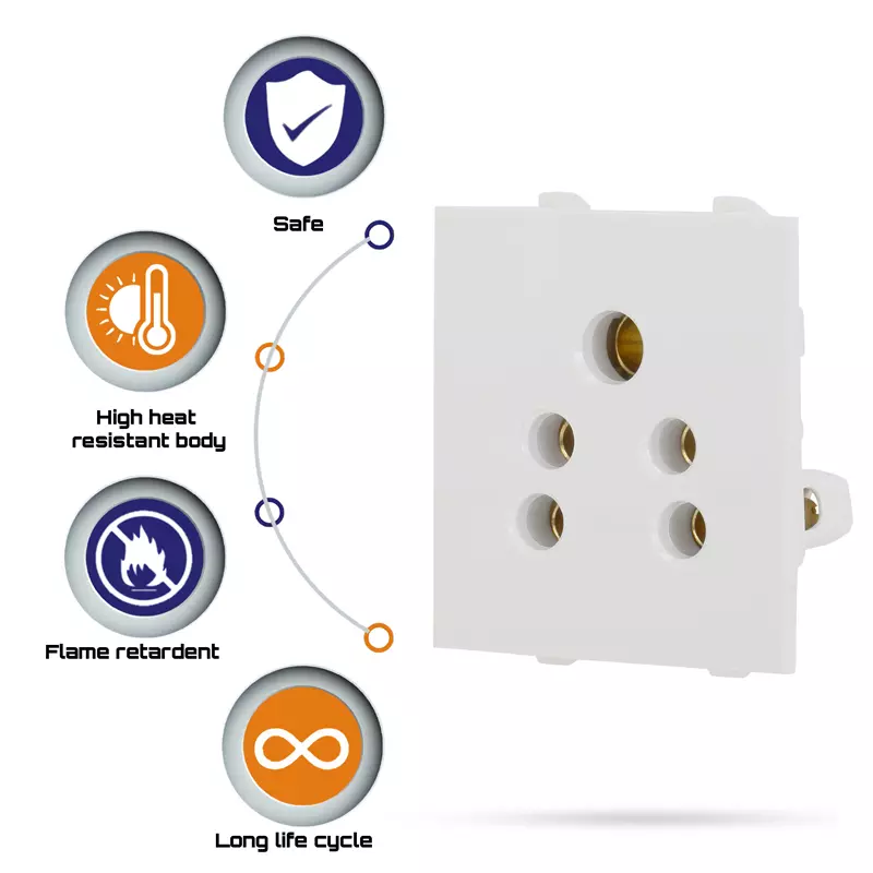 Cona 9316 White  2 in One Socket Pack of 5