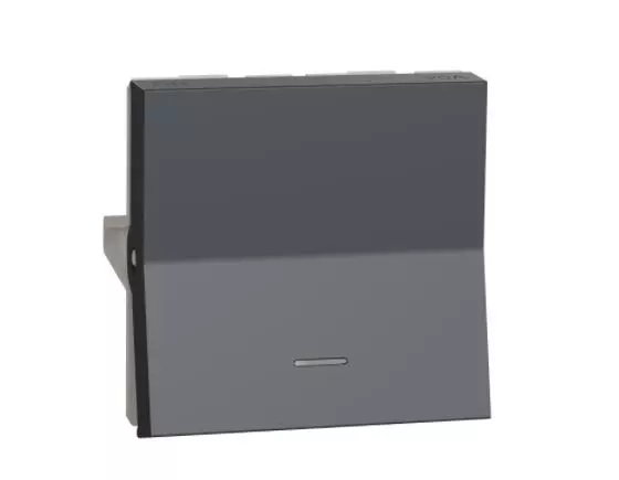 Schneider Unica Pure 20A 2 Module Volcanic Grey DP Switch with Indicator, UNS20DP2M_GY (Pack of 10)