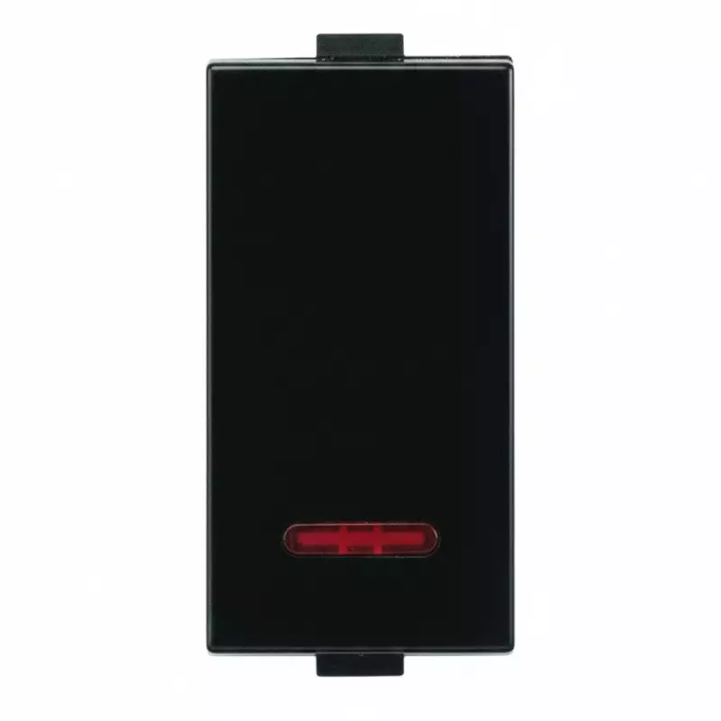 Anchor Roma Plus Switch With LED Indicator 1 Way 20 A Current Rating 1 Module 250 W SBL Load Capacity Black for Homes, Offices & Commercial Use, 279163