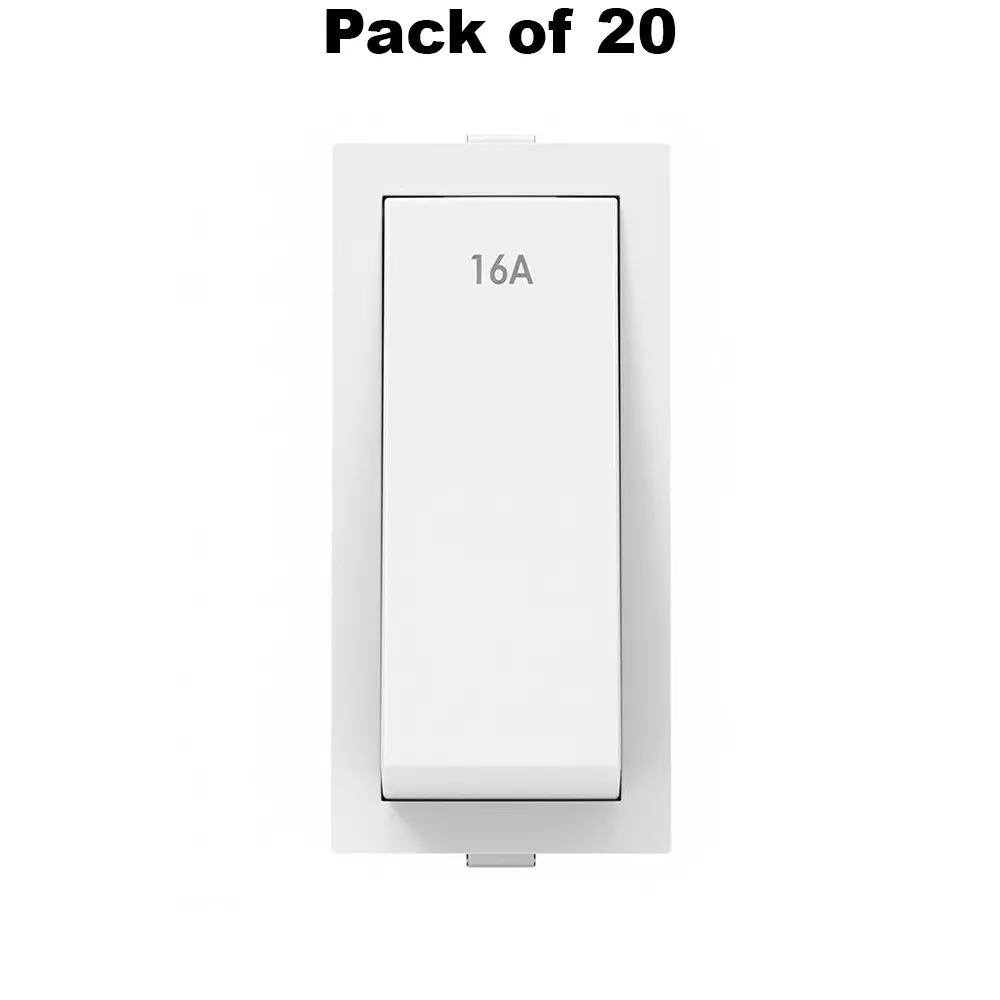 K9 Deluxe Switch 1 Way 1 Module 20 Amp White, 9019D (Pack of 20)