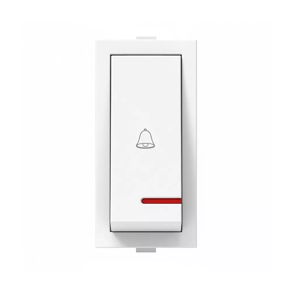 K9 Rocker Bell Push Switch With Indicator 1 Module 6 Amp White, 9114 (Pack of 20)