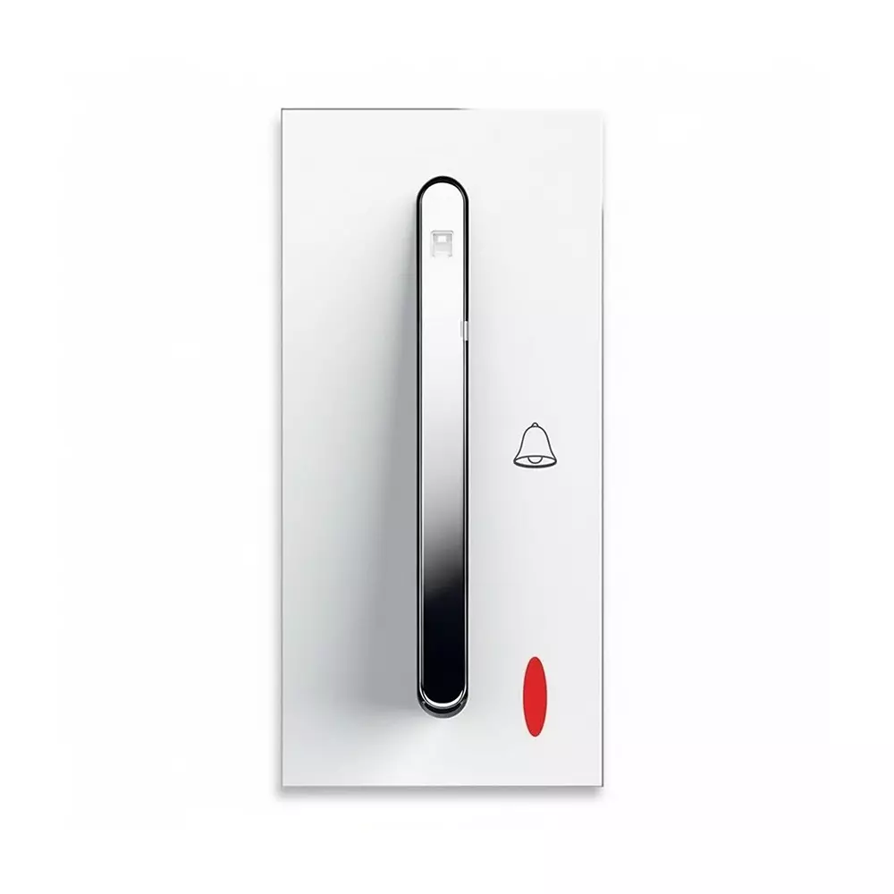 K9 Sleek Bell Push Switch With Indicator 1 Module 6 Amp White, 9624 (Pack of 20)