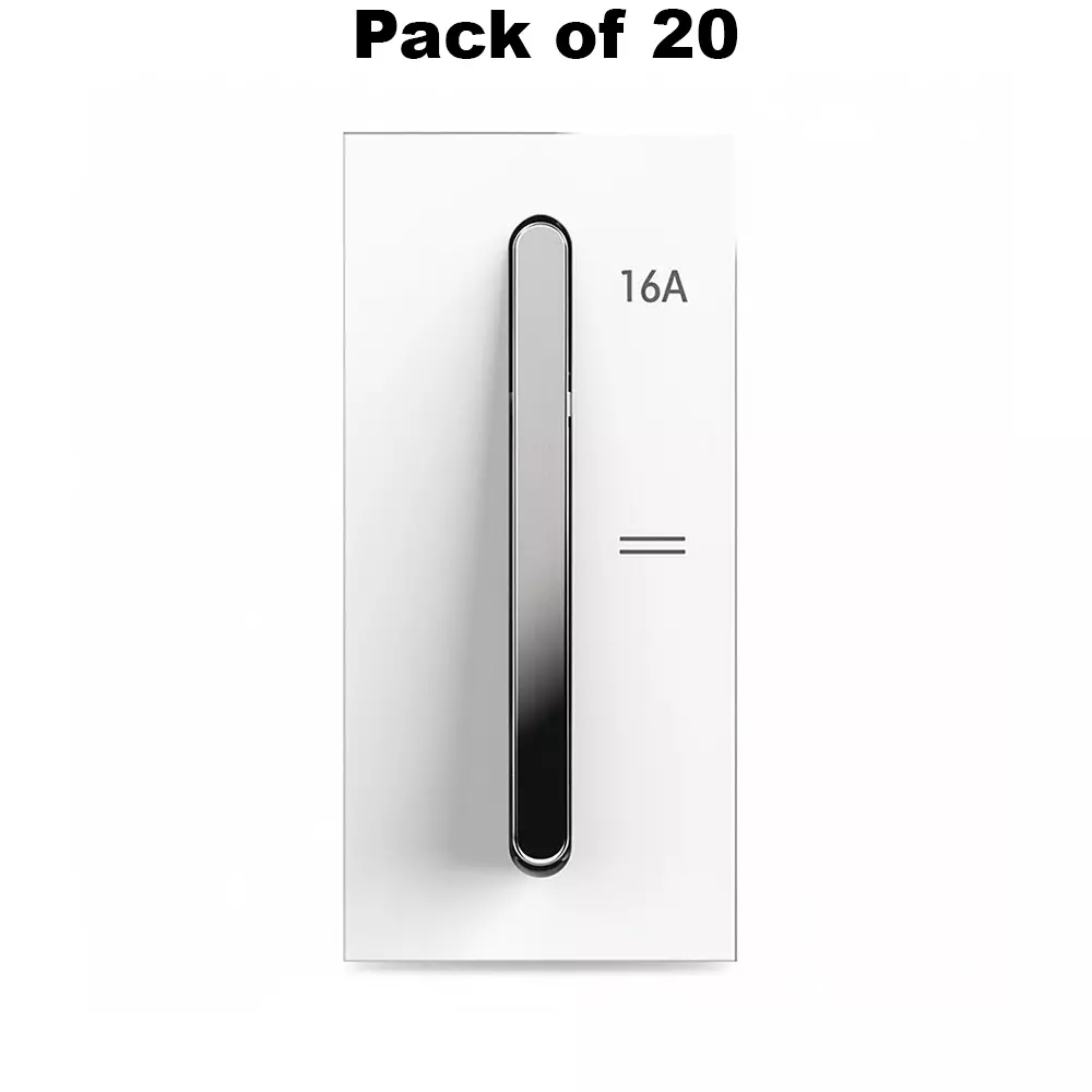 K9 Sleek Switch 2 Way 1 Module 20 Amp White, 9626 (Pack of 20)