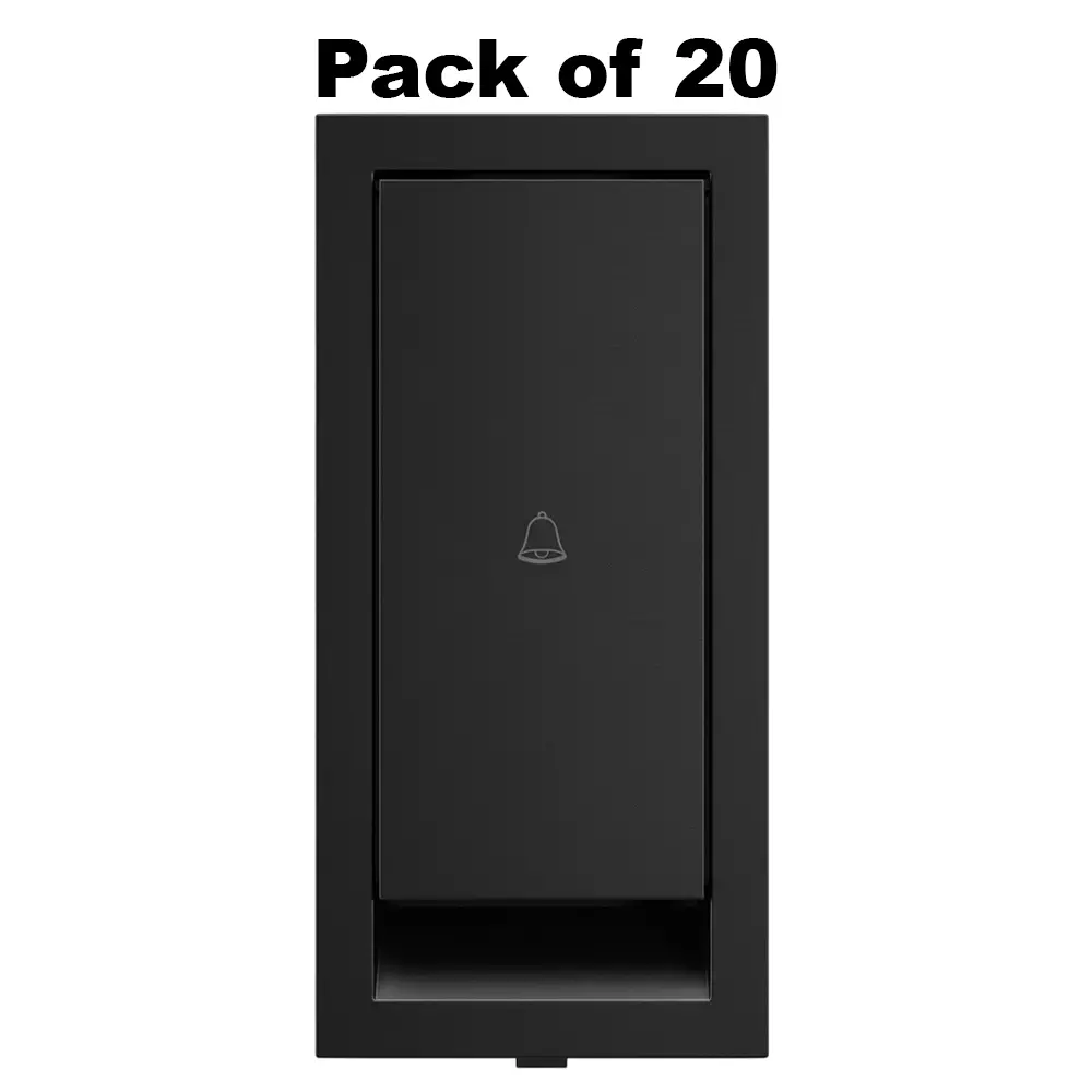 K9 Benz Bell Push Switch 1 Module 6 Amp Black, 9604 (Pack of 20)