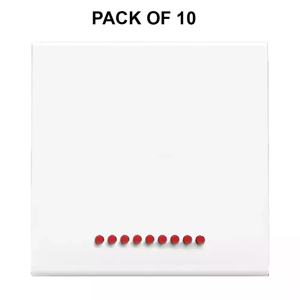K9 Evoq Arc Dura Switch With Indicator 1 Way 20 Amp 2 Module White, 9364 (Pack of 10)