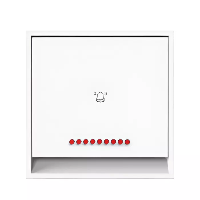 K9 Evoq Neo Bell Push Switch With Indicator 6 Amp 2 Module White, 9388 (Pack of 10)