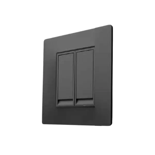 HOSPER PremiumGrey Series Flat Switch 2 Module 3x3 inch, RCP02