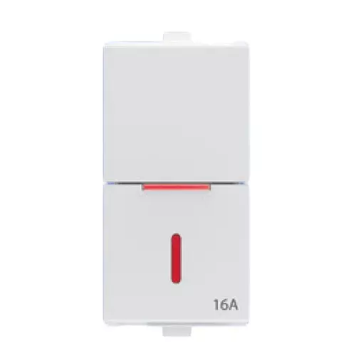 Anchor Penta Modular 1 Way Thin Slim Flat Switch With Indicator 1 Module 16 Amp White, 65157 (Pack of 10)