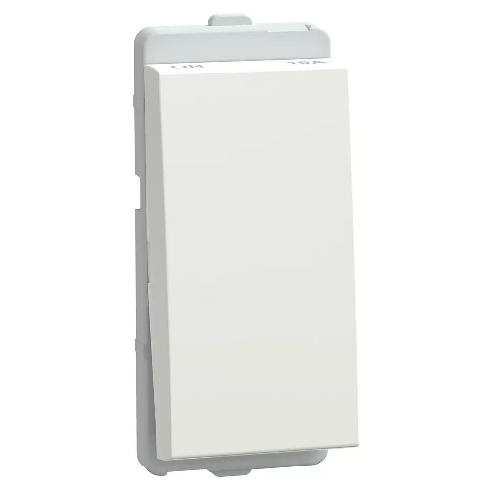 Schneider Electric Livia Series 1 Way Switch 10 A Current 1 Module 240 V AC Operational Voltage & White Color, P1001_NP