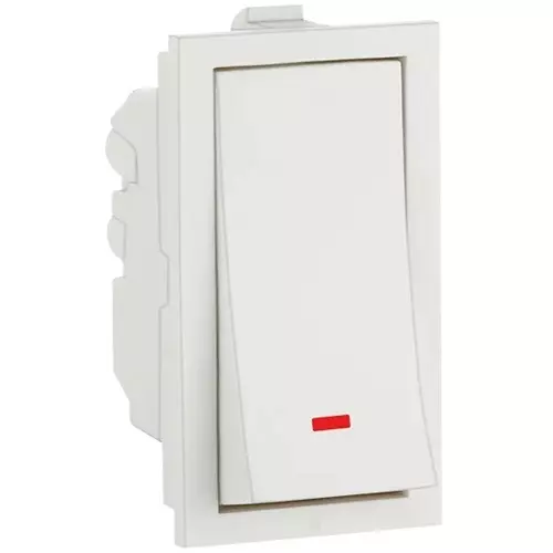 Golek Accura Switch With Indicator Rocker-Radius 1 Way 1 Modular, 5114 (Pack of 20)