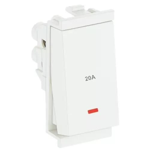 Golek Accura Switch With Indicator Small Jumbo 1 Way 1 Modular, 5448 (Pack of 20)