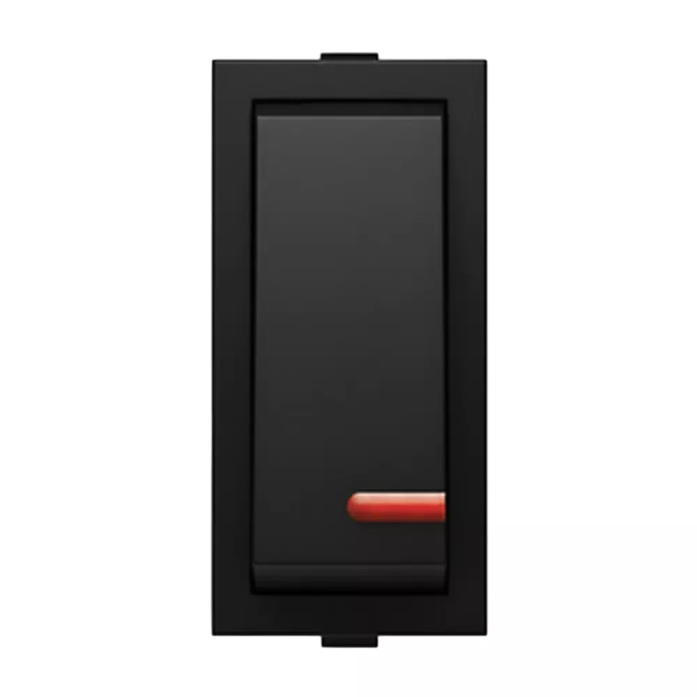 K9 Euro Switch With Indicator 1 Way 1 Module 6 Amp Black, 9021 (Pack of 20)