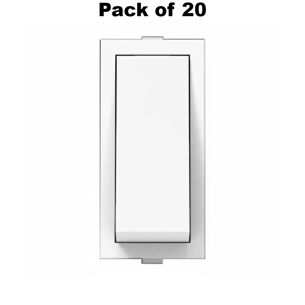 K9 Rocker Switch 1 Way 1 Module 6 Amp White, 9111 (Pack of 20)