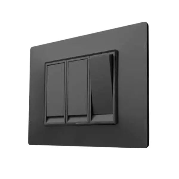 HOSPER PremiumGrey Series Flat Switch 3 Module 4x3 inch, RCP03