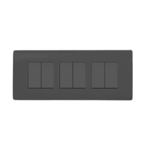 HOSPER PremiumGrey Series Flat Switch 6 Module 8x3 inch, RCP05