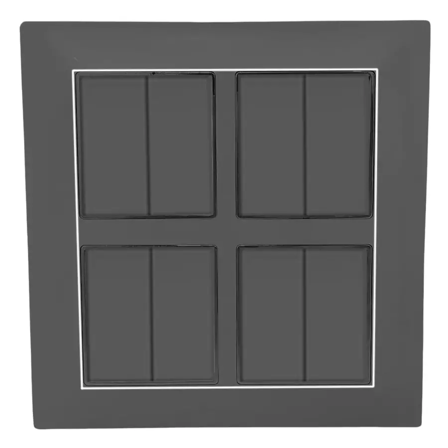 HOSPER PremiumGrey Series Flat Switch Square 8 Module 5x5 inch, RSCP07