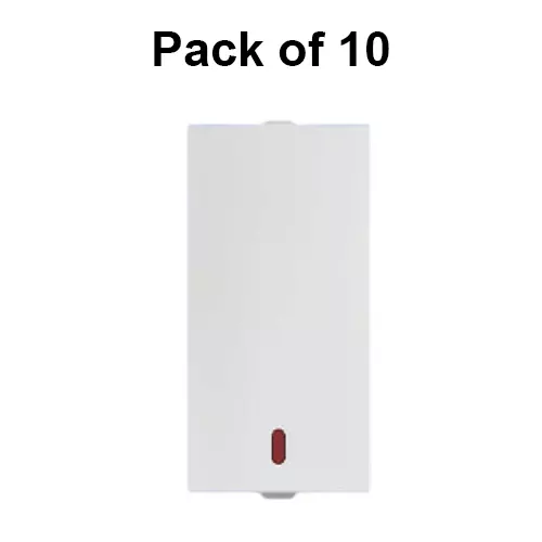 Anchor Penta Zen 1 Way Flat Switch With Indicator 1 Module 16 Amp White, 65175 (Pack of 10)