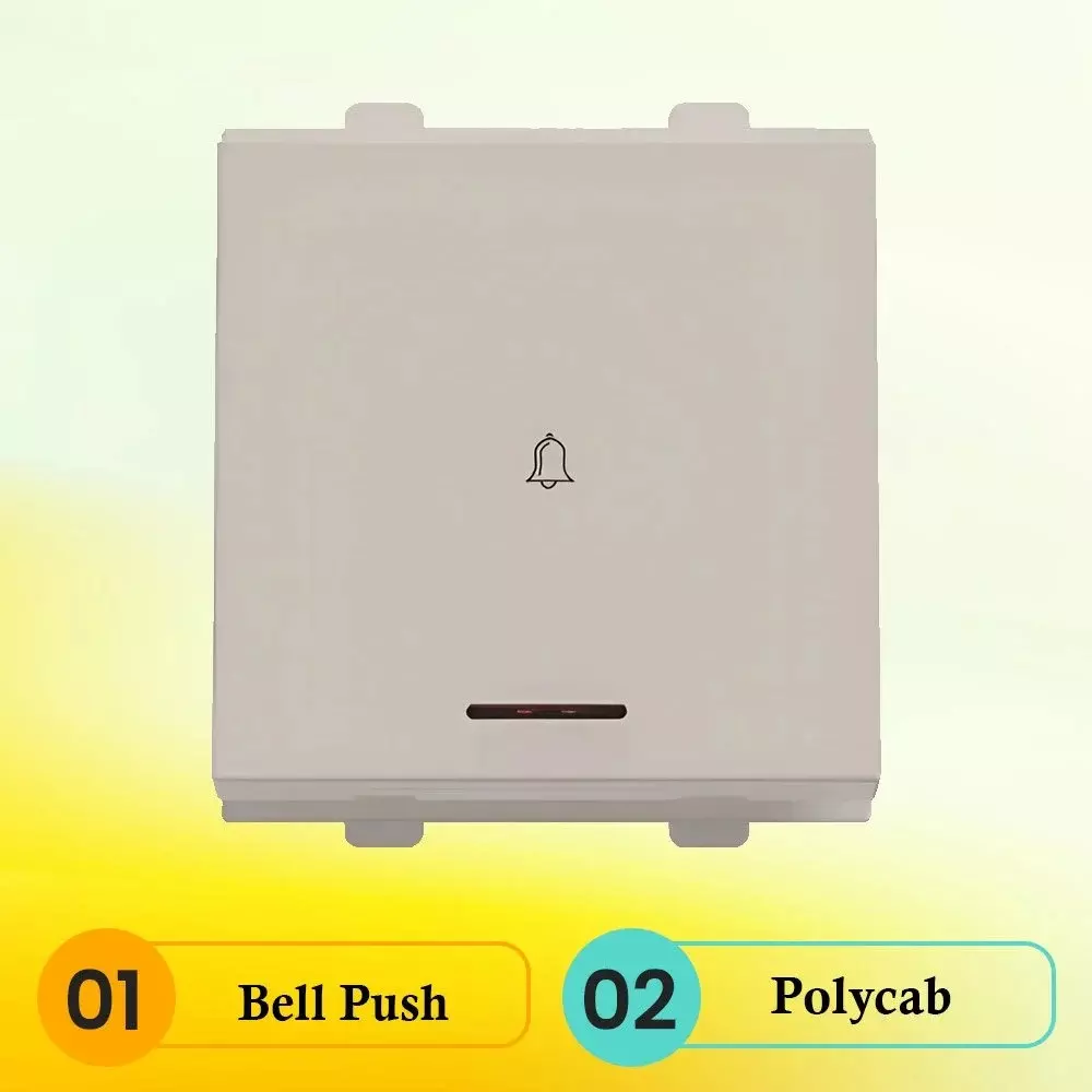 polycab-etira-bell-push-switch-with-indicator-6-a-rated-current-white-2-module-polycarbonate-for-industrial-commercial-use