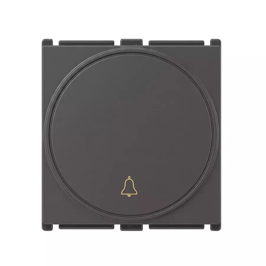 Goldmedal Air Artio Bell Push Switch Wall Mounted 2 Module Carbon Grey 240 V 32 A for Commecial and Industrial Use, 182313