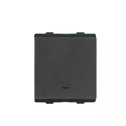 L&T [ Lauritz Knudsen ] Englaze Switch with Indicator Mountain Grey 2 Module 1 Way 10 AX Current, CB92302SM10