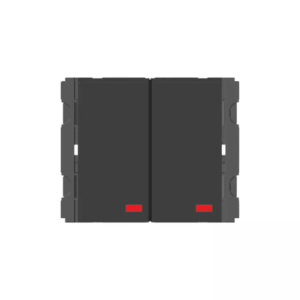 Norisys CUBE Vertical Switch with Indicator Charcoal Black 2 Module One-Way 2 Gang 6 Amp, V5111 .17