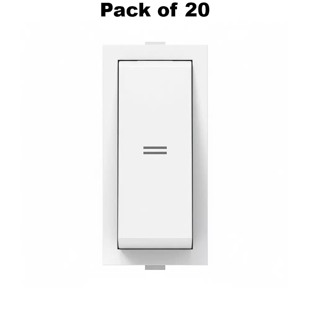 K9 Deluxe Switch 2 Way 1 Module 6 Amp White, 9013 (Pack of 20)