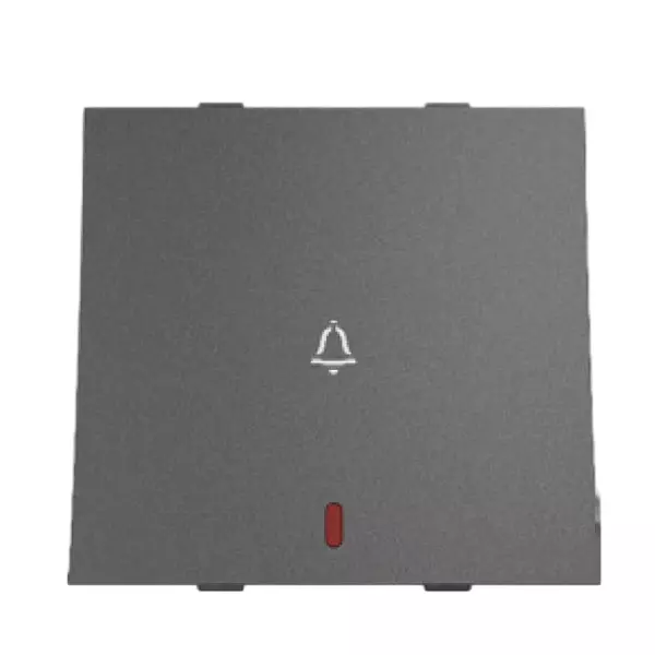 Anchor Penta Zen Bell Push Flat Switch With Indicator 2 Module 10 Amp Black, 65177B (Pack of 10)