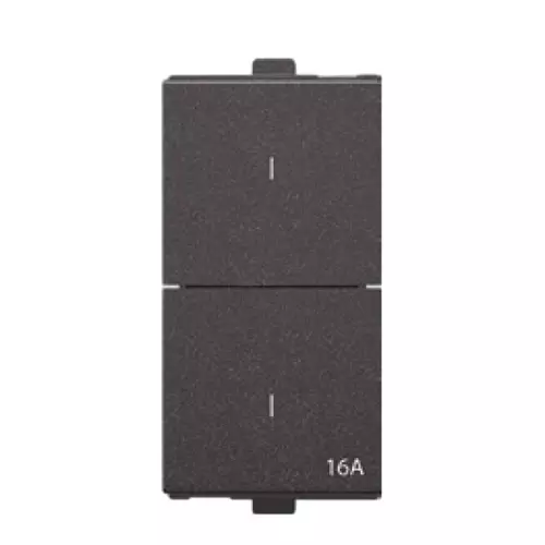 Anchor Penta Modular 2 Way Thin Slim Flat Switch 1 Module 16 Amp Black, 65148B (Pack of 10)