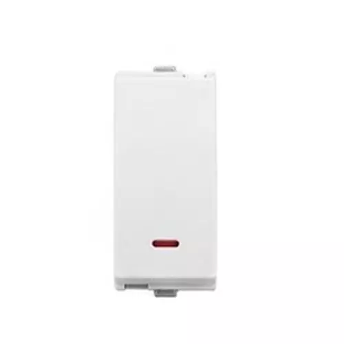 Goldmedal Curve Switch with LED Indicator White Jazz 10 A Current 1 Module for Commecial and Industrial Use, 101002