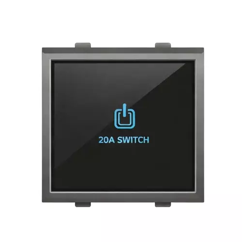 Goldmedal Nixon i-Touch Switch 160-240 V 2 Module Titanium Grey Plastic for Commecial and Industrial Use, 102550#
