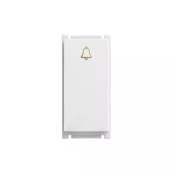 Goldmedal Air Aero Bell Push Switch with LED Indicator 240 V Absolute White 10 A Current 1 Module for Commecial and Industrial Use, 181505