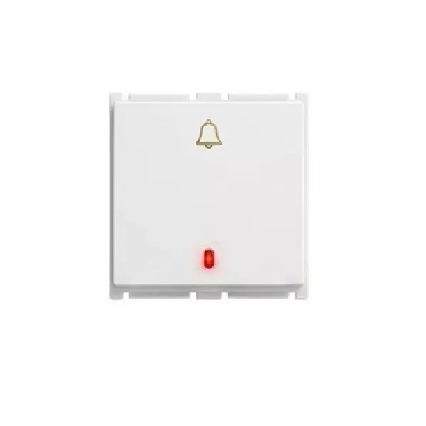 Goldmedal Air Aero Bell Push Switch with LED Indicator 240 V Absolute White 10 A Current 2 Module for Commecial and Industrial Use, 182414