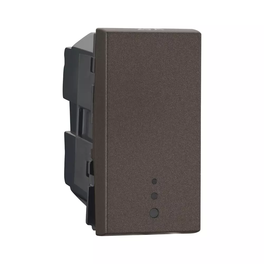 Legrand Myrius Switch 25 A 230 V AC, 1 Way with Indicator 1 Module Plastic Body and Charcoal Grey Color, 679416