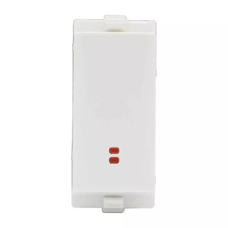 L&T [ Lauritz Knudsen ] Engem Switch with Indicator White Color 1 Way 1 Modular 6 AX Current, CB93301SW06