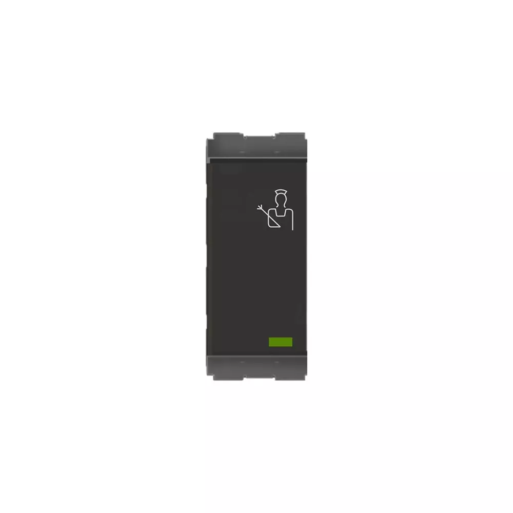 Norisys CUBE Switch with Indicator & CLEAN MY ROOM Symbol Charcoal Black 1 Module, C5233 .17