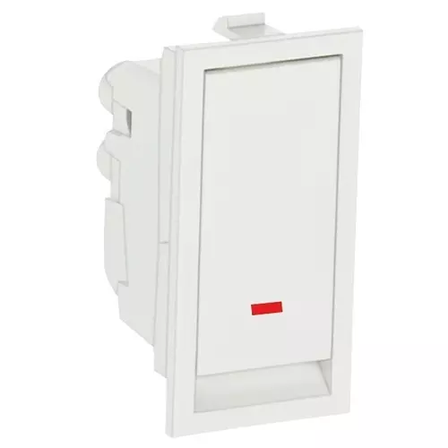 Golek Accura Switch With Indicator Flat 1 Way 1 Modular, 5224 (Pack of 20)