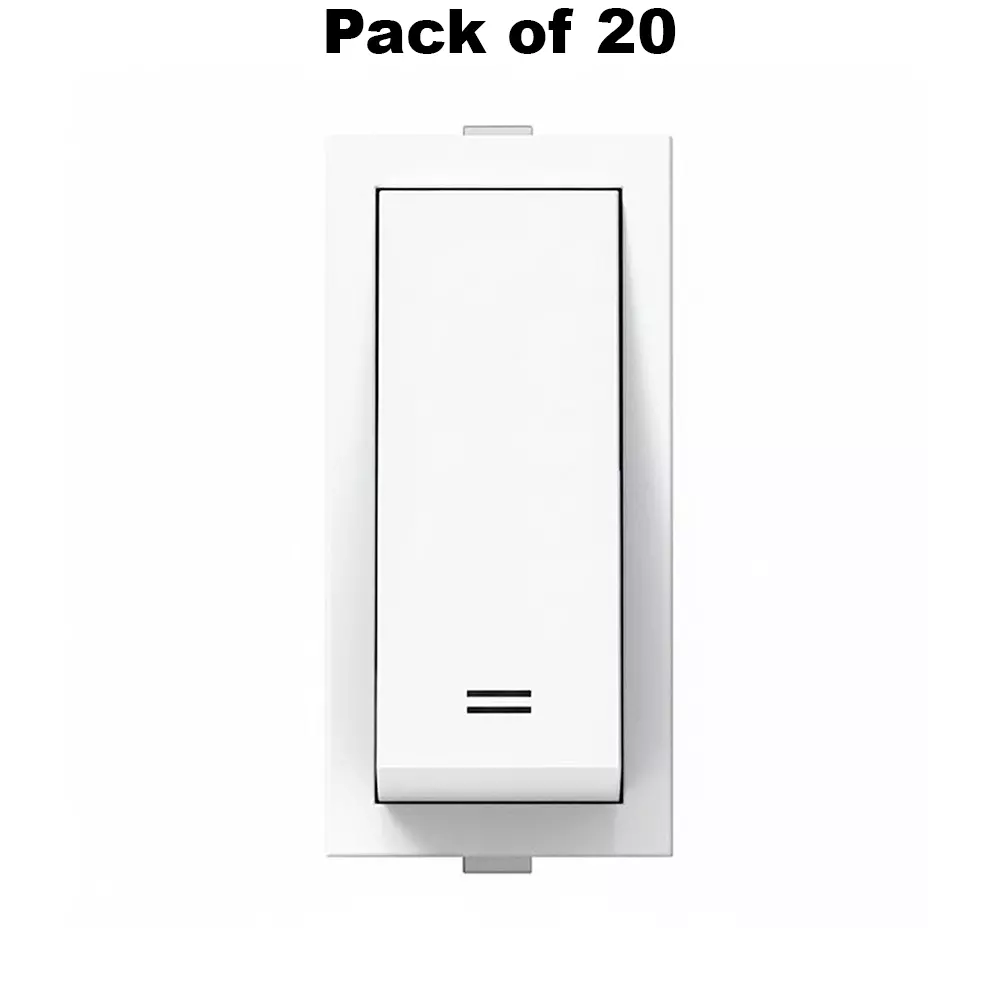 K9 Rocker Switch 2 Way 1 Module 6 Amp White, 9112 (Pack of 20)