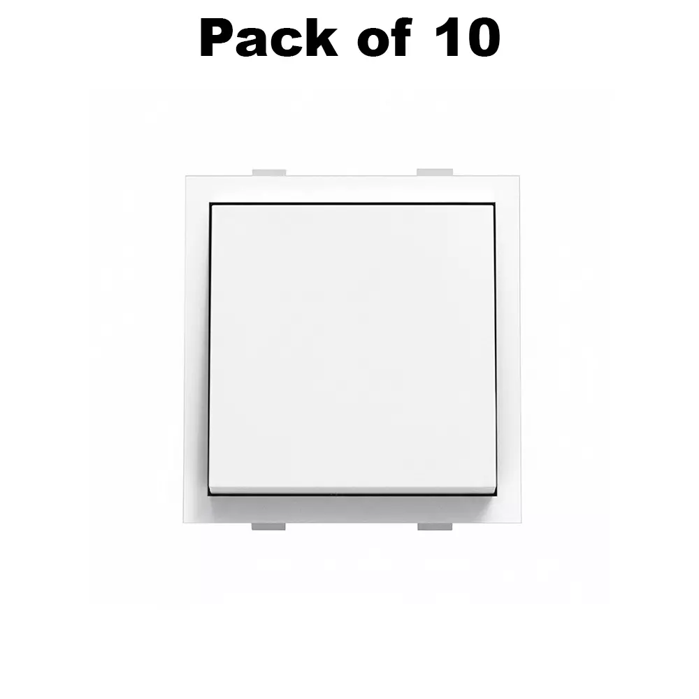 K9 Euro Switch 1 Way 2 Module 6 Amp White, 9008 (Pack of 10)